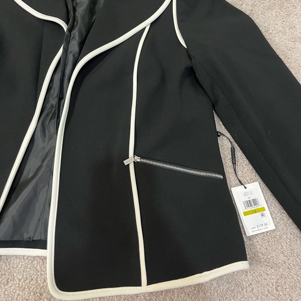Calvin Klein Blazer Jacket with Zipper Accents - Picture 2 of 13